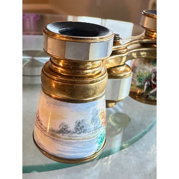 Vintage Lemaire Paris Opera Glasses β Hand-Painted + Mother of Pearl - Picture 7 of 9